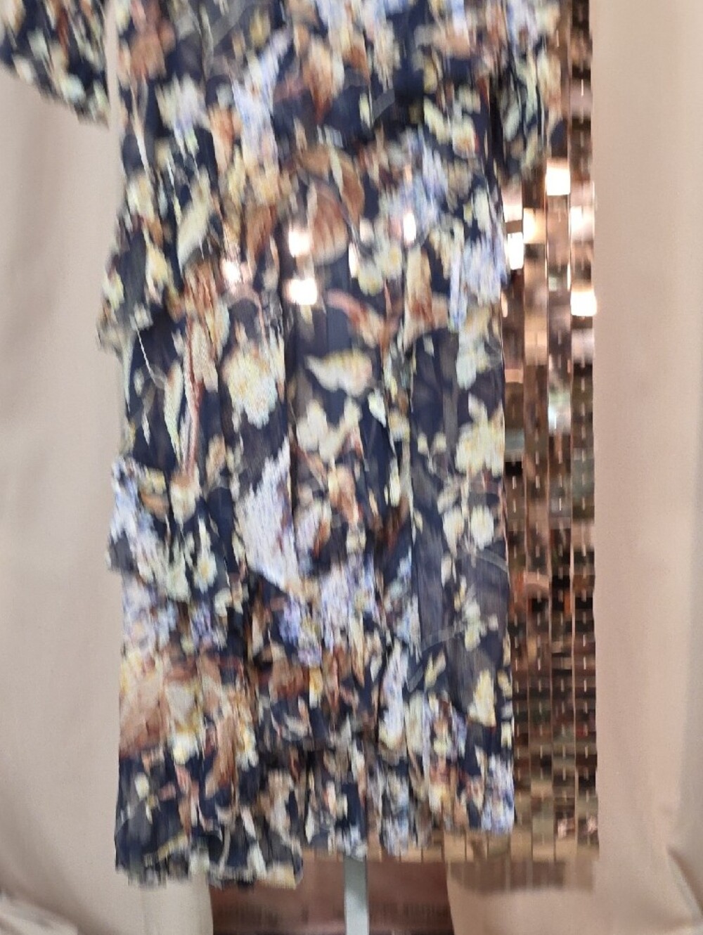 Zimmermann Navy Floral Tiered Tie-Neck Maxi Dress - Picture 14 of 17